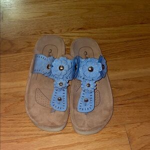 Blue Floral Women's Sandals